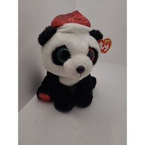 TY Beanie Pandy Claus The Christmas Santa Panda Holiday Soft Plush